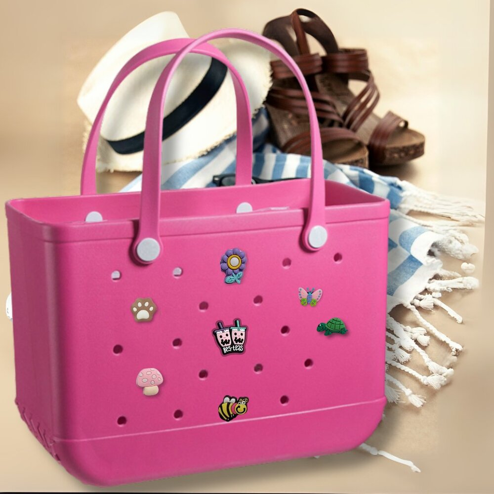 XL Super Big Fuchsia Hot Pink EVA Tote Bag Water Resistant Handbag Tote NWT